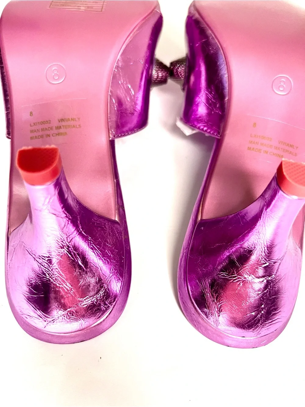 Metallic Embellished Purple Mules w/ Industrial Hardware Studded Metal Accents - Picture 11 of 13